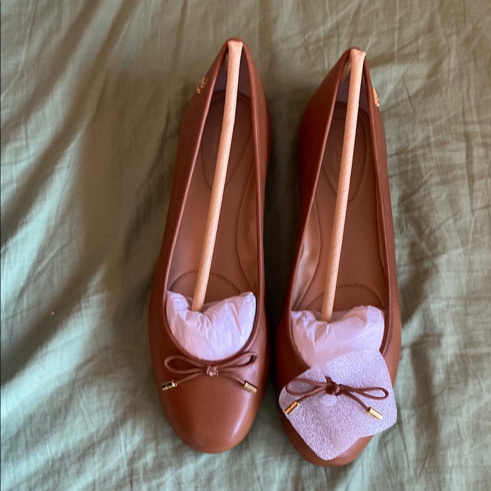 Polo by Ralph Lauren Brown Leather Loafers with Bow - Picture 3 of 5